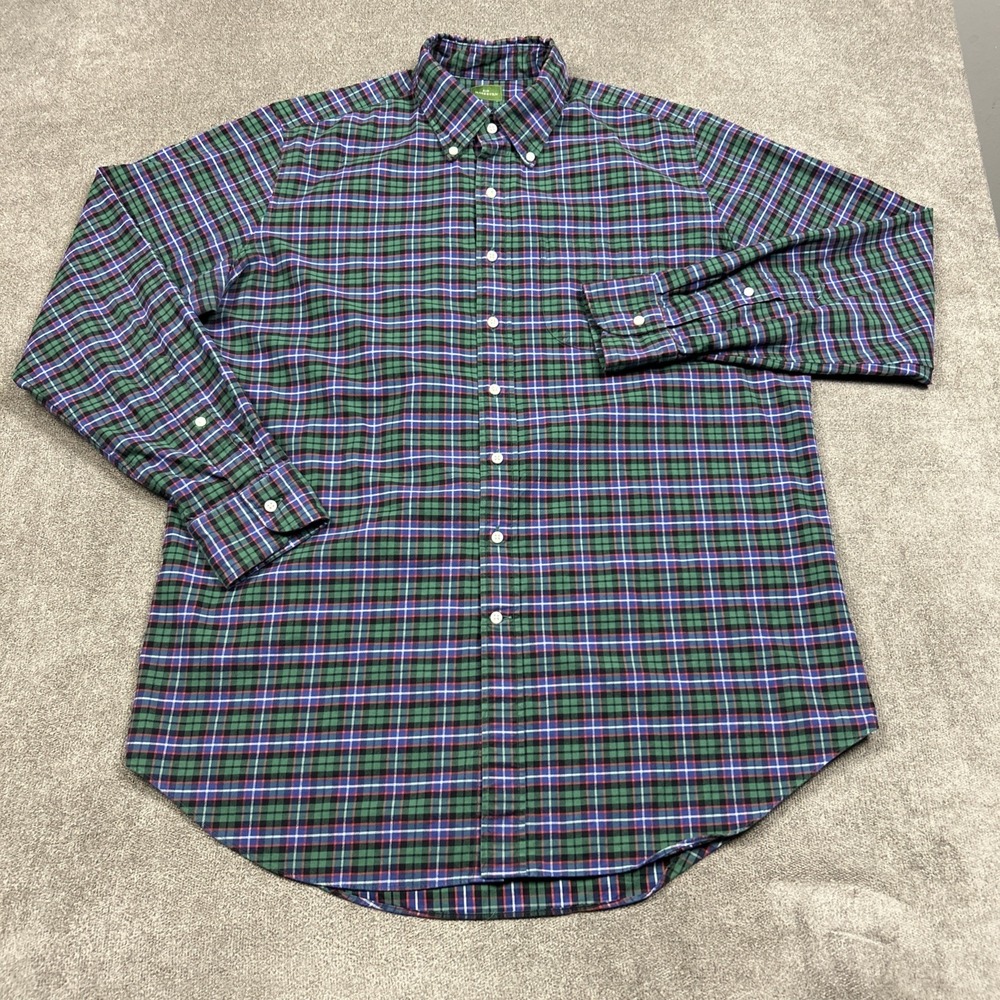 Sid Mashburn Shirt Mens Large Long Sleeve Button Down Plaid Pocket Casual - Picture 2 of 9